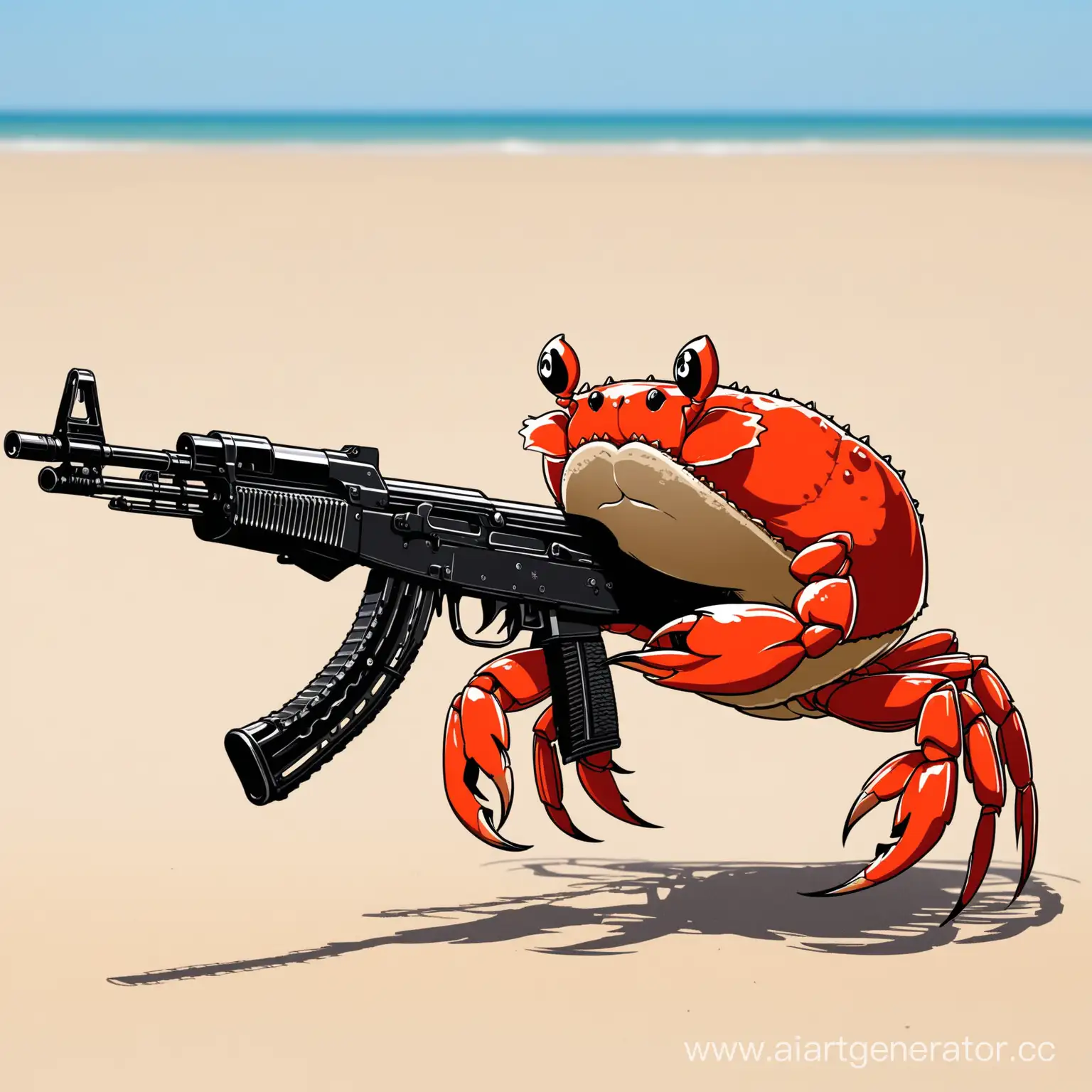 Crab-Holding-Kalashnikov-Weapon