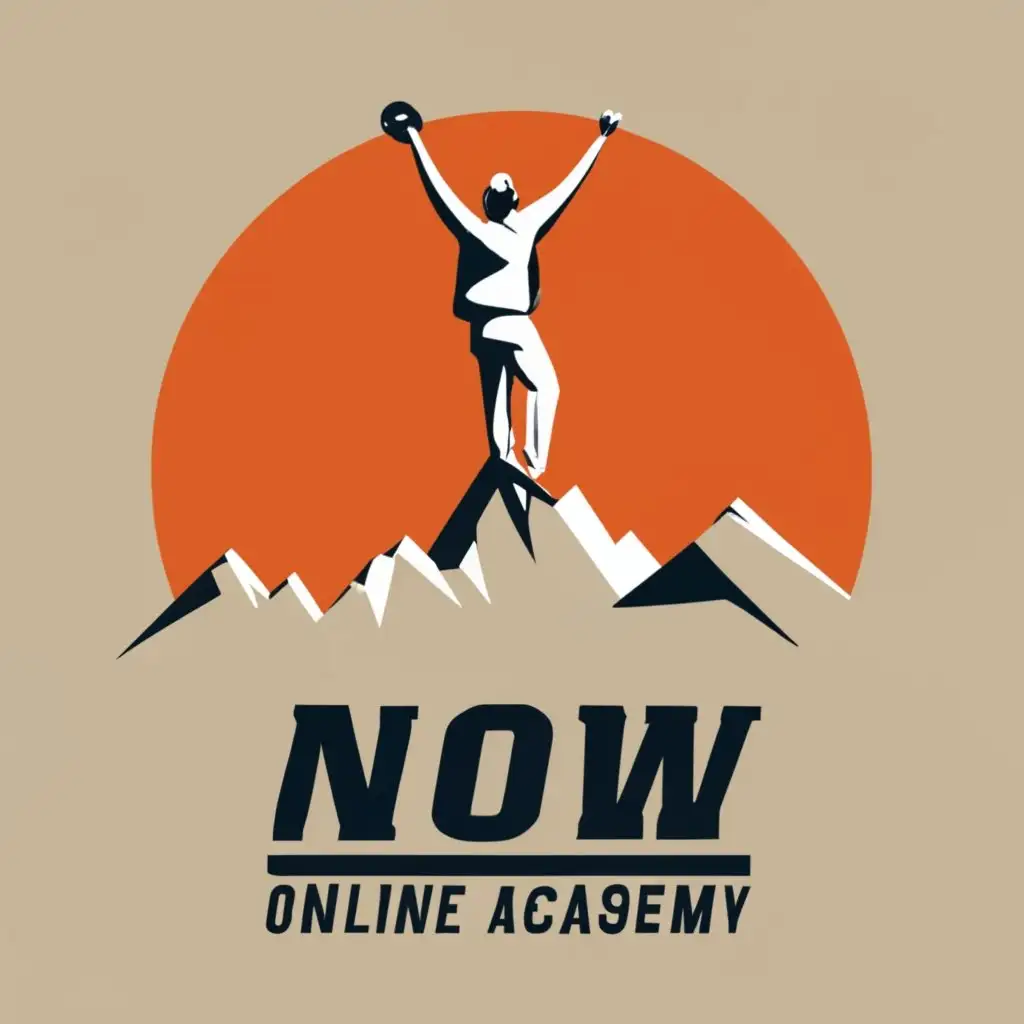 logo, triumph, with the text "Now online academy", typography, be used in Education industry