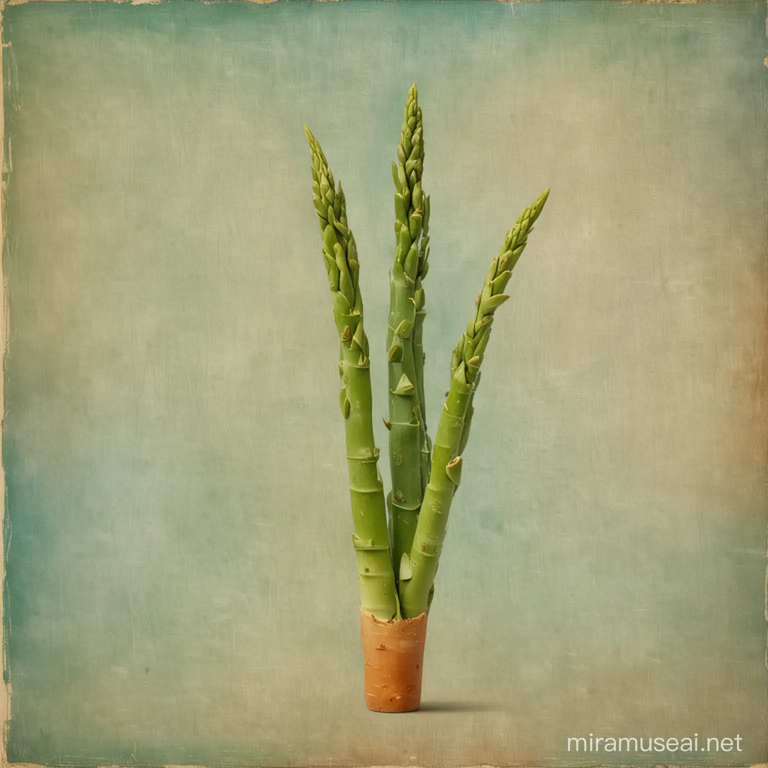 Whimsical Asparagus Still Life Inspired by Paul Klee