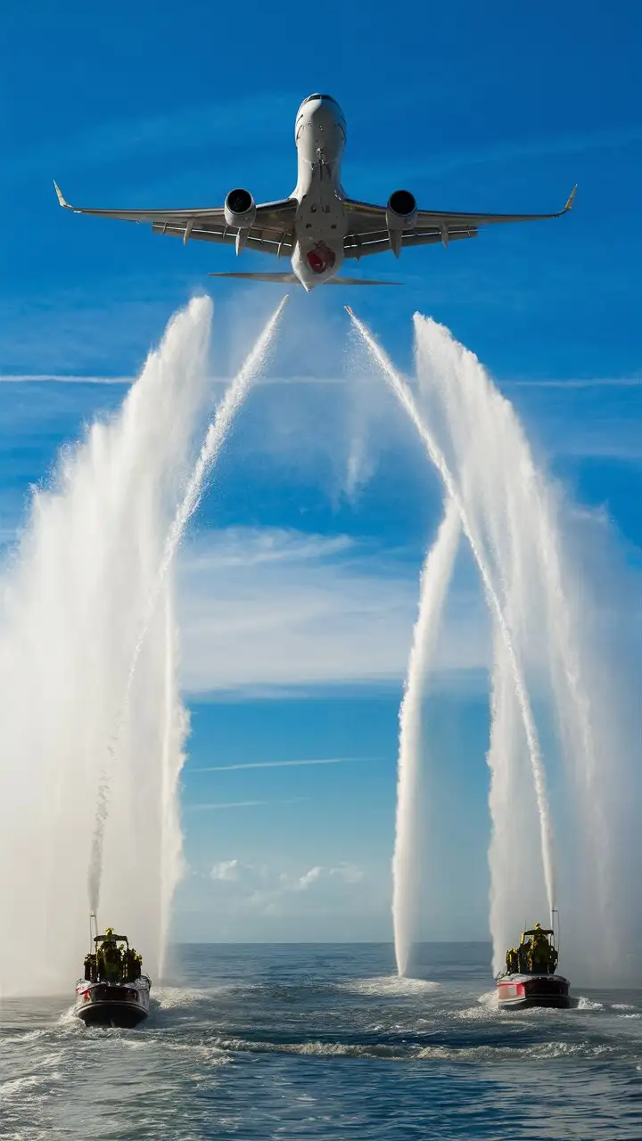 Airplane water salute 