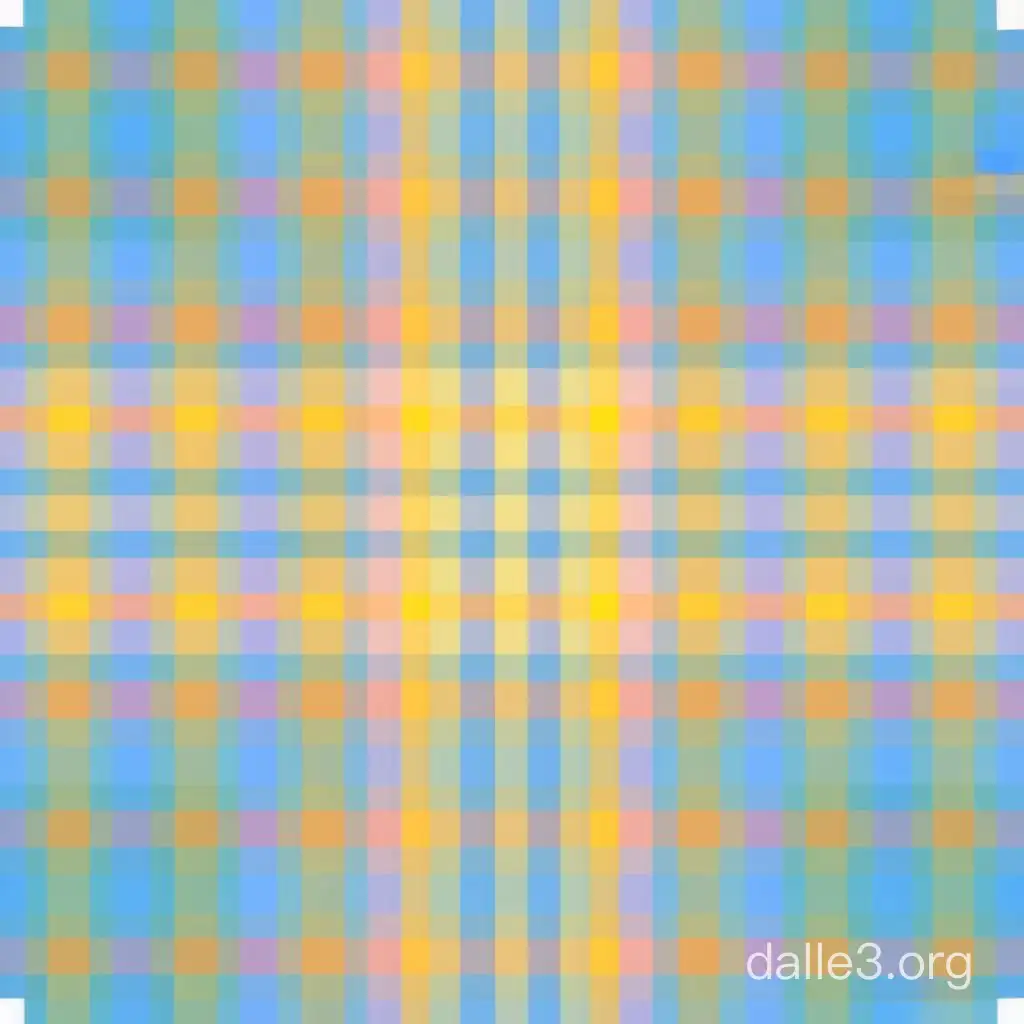 Design a classic tartan plaid pattern, using intersecting horizontal and vertical stripes in delicate pastel shades such as baby blue, mint green, and pale yellow. Ensure the pattern fills the entire screen, with no background color. Keep the pattern balanced and symmetrical for authenticity. The design will be printed on canvas material for use in a sneaker collection.