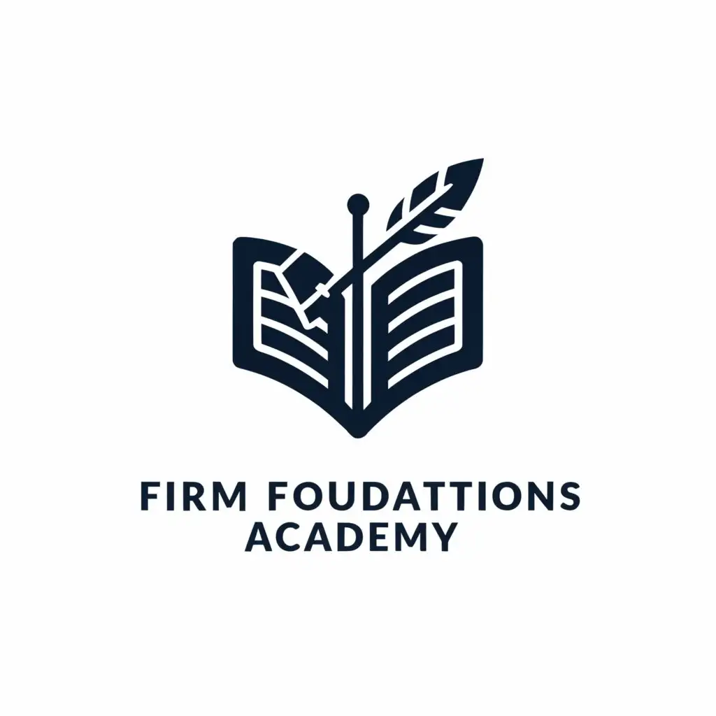 a logo design,with the text "Firm foundtion academy", main symbol:Books ,Minimalistic,be used in Education industry,clear background