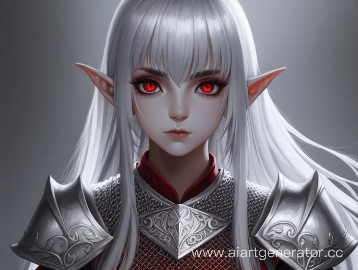 Mystical-Fusion-SilverHaired-Girl-Red-Eyes-Half-Human-Half-Dark-Elf-in-Chainmail