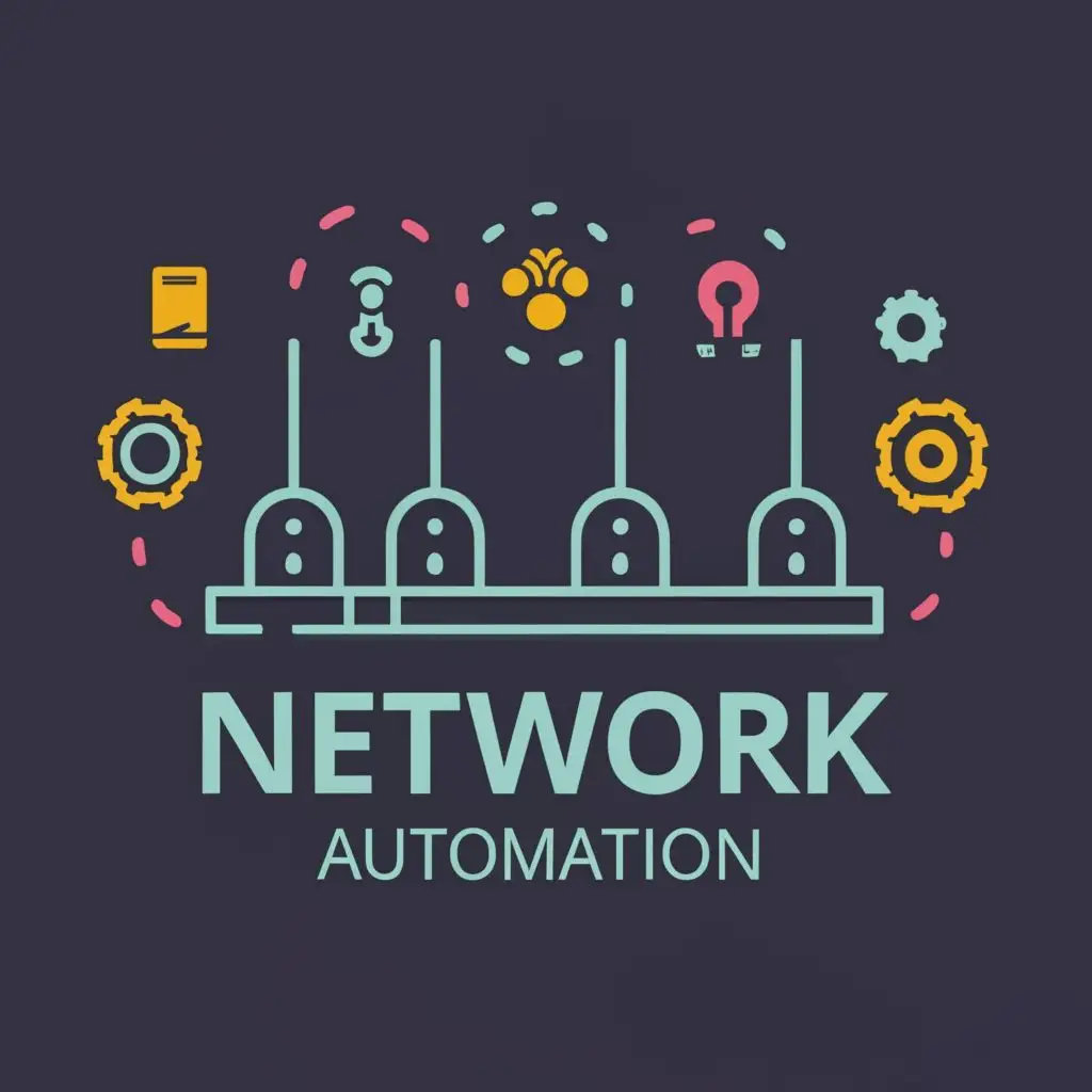 logo, router, with the text "Network Automation", typography, be used in Internet industry