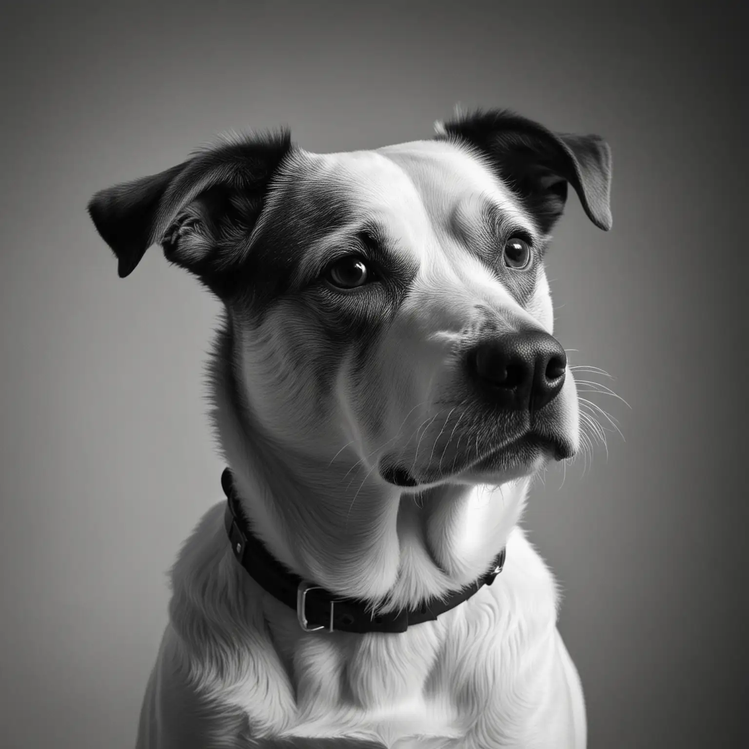 a dog with brown hair and black snout posing for a black and white photo, in the style of contrasting lights and darks, spanish school, social media portraiture, jonathan wolstenholme, cinestill 50d, jusepe de ribera, mary beale
