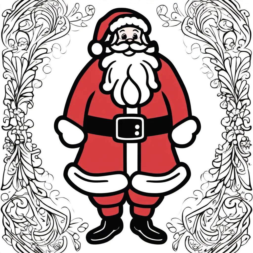 FUll body Santa, Black outline