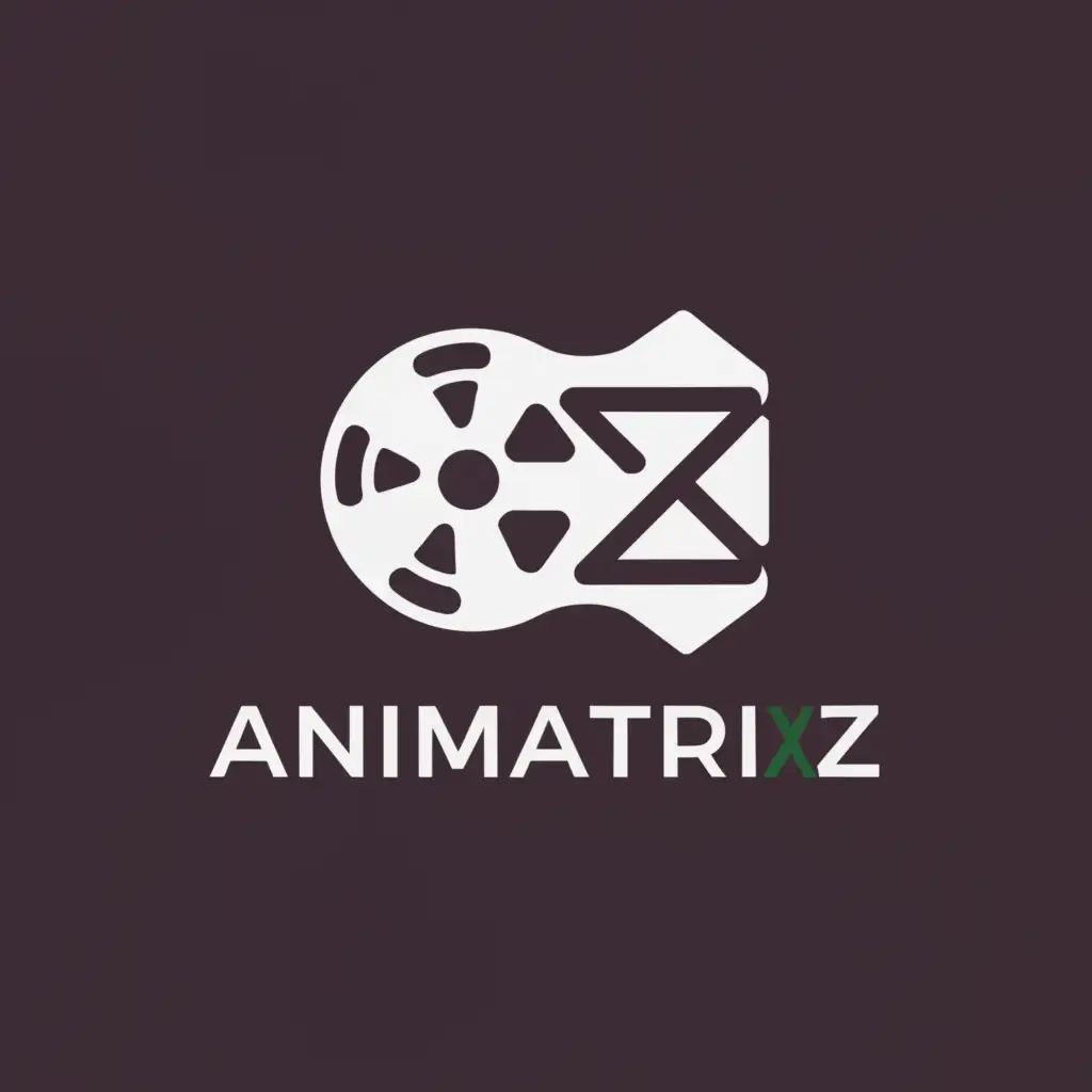 a logo design,with the text "animatrixZ", main symbol:MOVIE,Moderate,be used in Internet industry,clear background