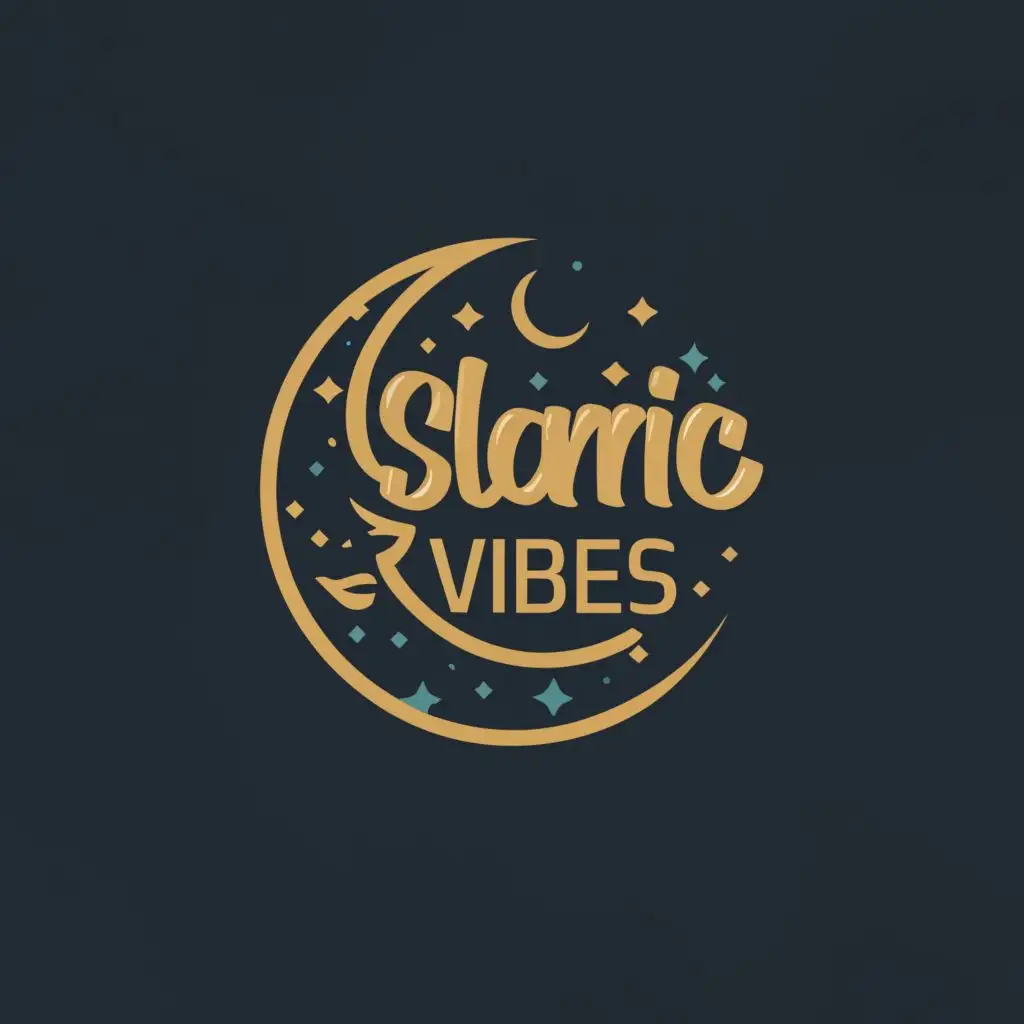 logo, Moon, with the text "Islamic vibes ", typography, be used in Religious industry