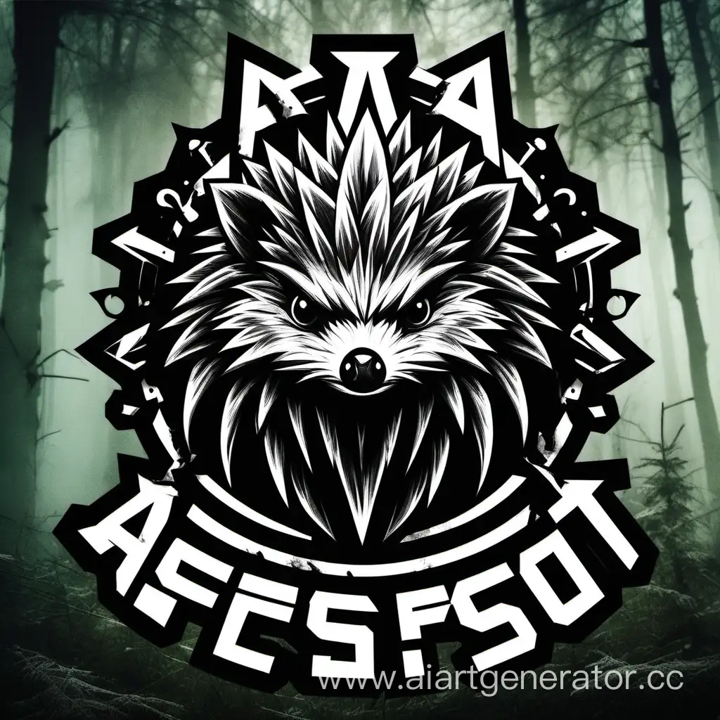 Russian-Airsoft-Team-Logo-Featuring-Cold-Hedgehog-in-Forest