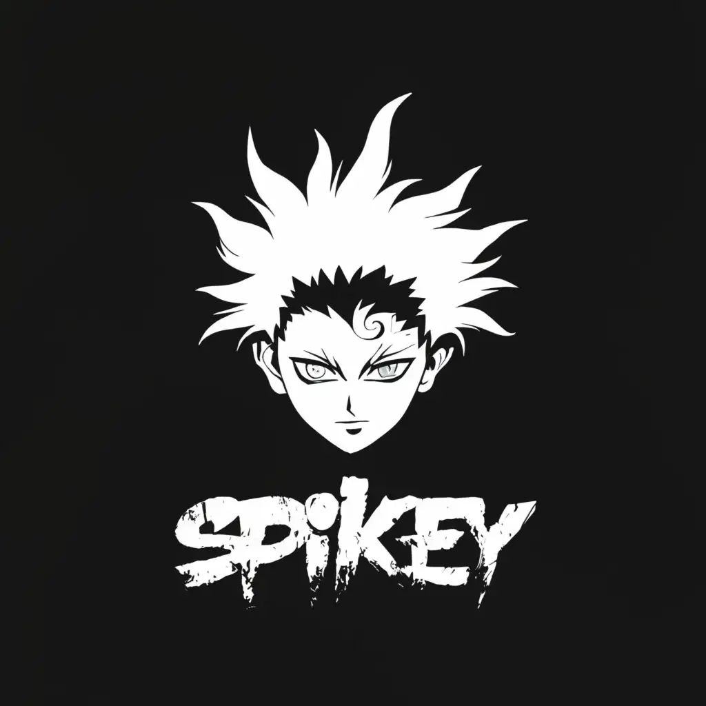 a logo design,with the text "Spikey", main symbol:Gojo from Jujutsu Kaisen,complex,be used in Entertainment industry,clear background