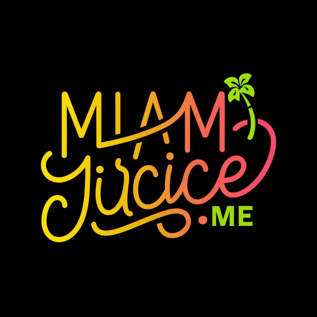 a logo design,with the text miamijuice.me, main symbol:miami in bold florescent green letters and under juice.me,complex,be used in Sports Fitness industry,clear background