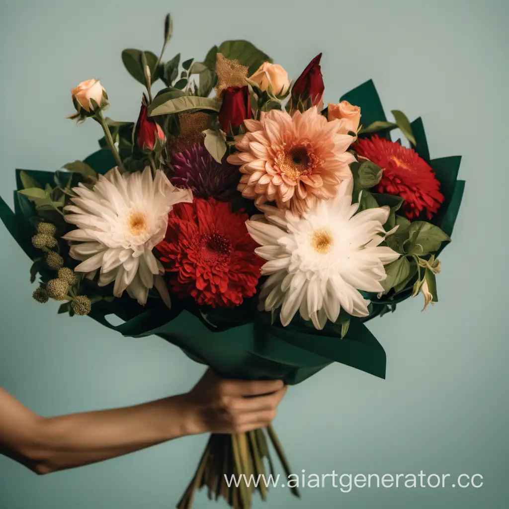 Person-Holding-a-Bouquet-of-Flowers