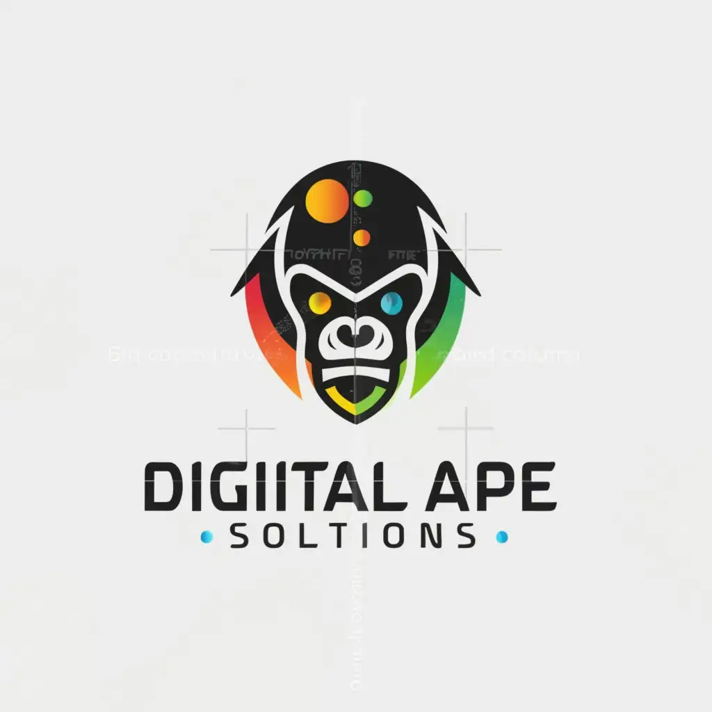 LOGO-Design-For-Digital-Ape-Solutions-Modern-Evolved-Ape-on-Clear-Background