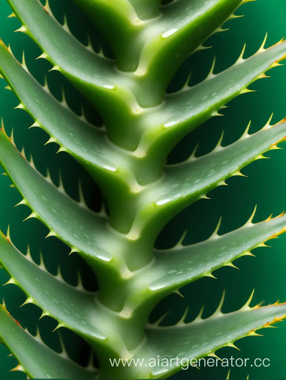 Aloe-Vera-CloseUp-Two-Leaves-on-Vibrant-Green-Background
