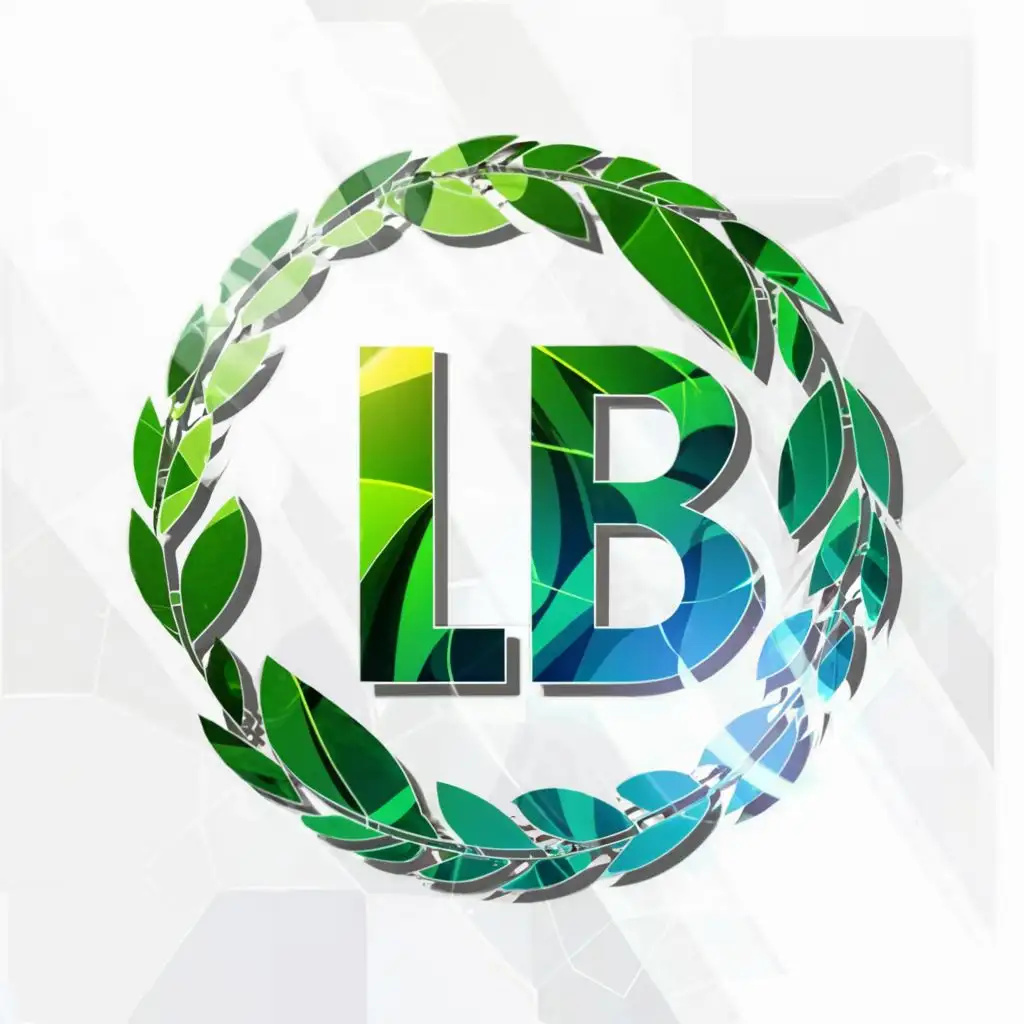logo, health medical leaf . initials L. P. 3d hologram circle ,white background ., with the text "L P", typography , nanotechnology style