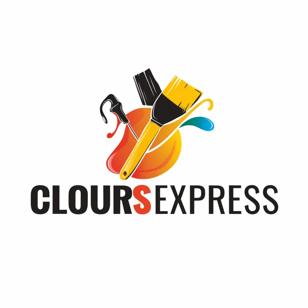 a logo design,with the text "COLOURS EXPRESS", main symbol:PAINT AND HARDWARE SUPPLY,complex,be used in Construction industry,clear background
