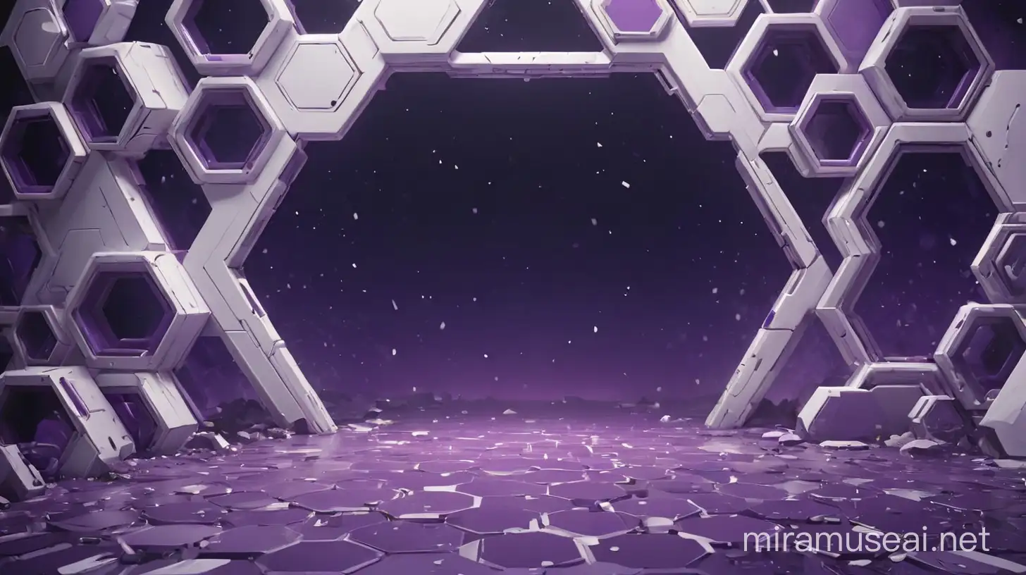 SciFi Hexagon Game Background in Purple and White