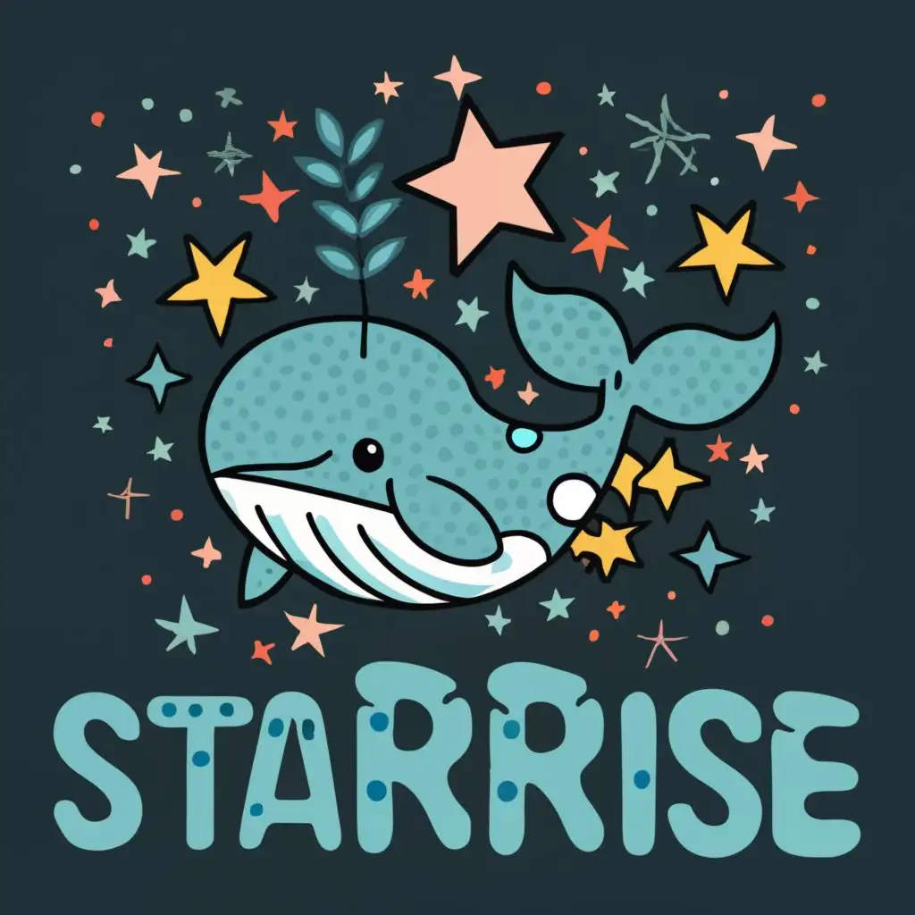 LOGO-Design-For-Star-Rise-Design-Whimsical-Cartoon-Whale-in-a-Star-Costume