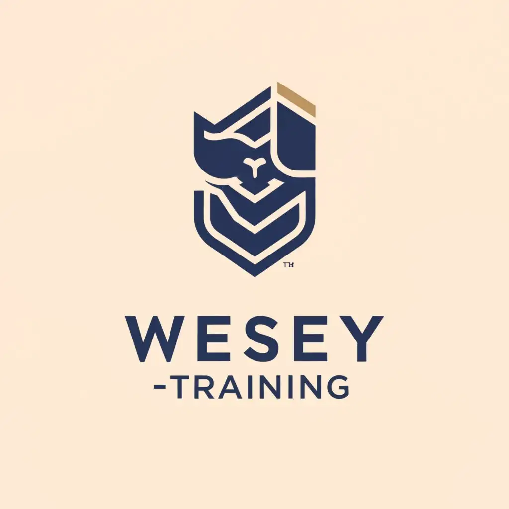 LOGO-Design-For-Wesley-Training-Modern-Shield-Emblem-with-Text-on-Right