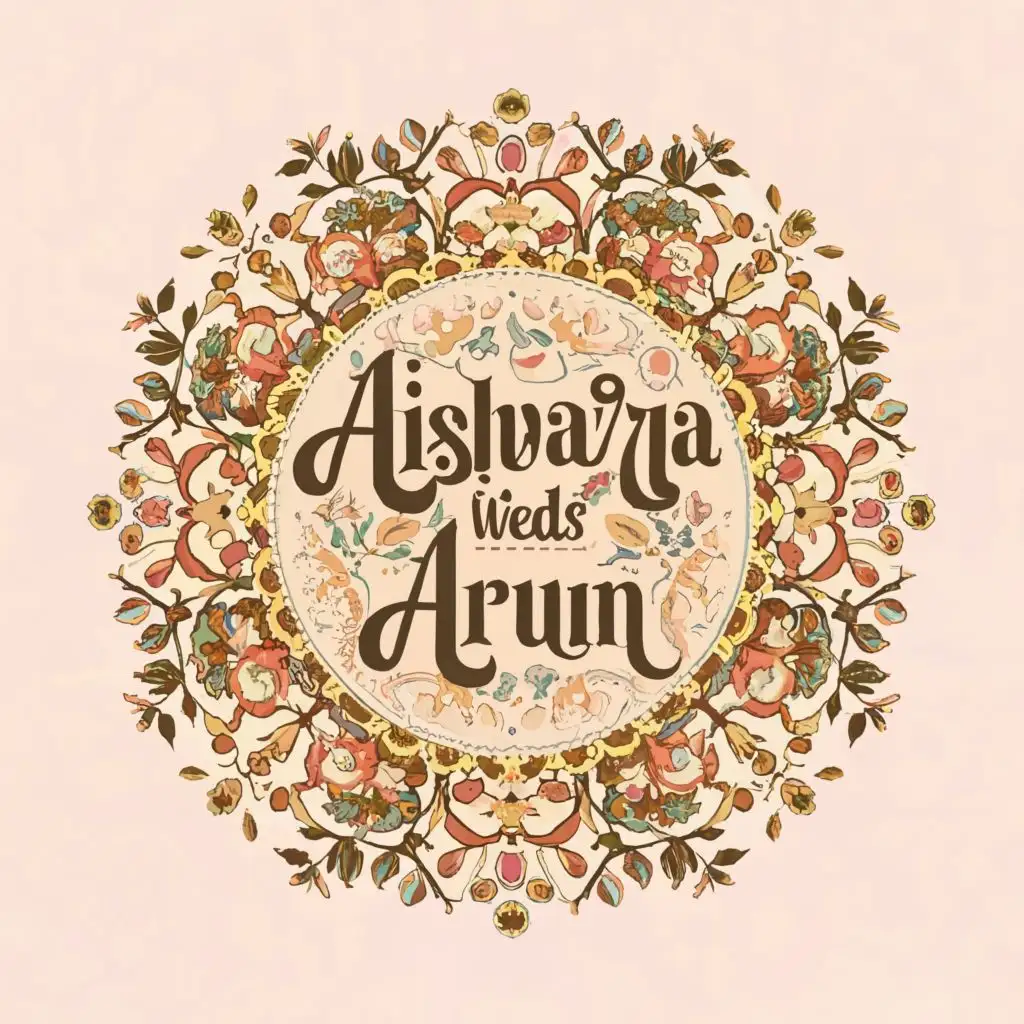 LOGO-Design-For-Aishwarya-Weds-Arun-Elegant-Floral-Design-with-Soft-Pink-White-and-Yellow-Palette