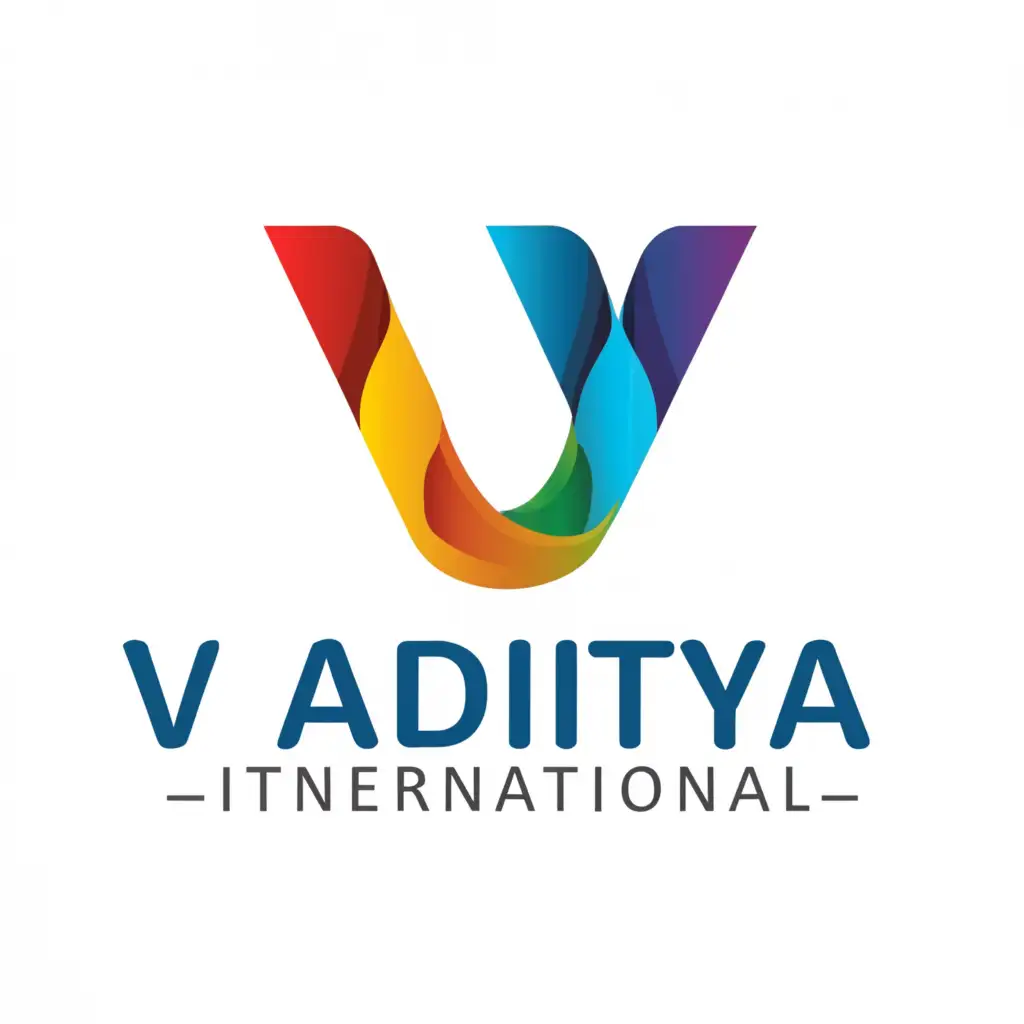 a logo design,with the text "V ADITYA international", main symbol:a,complex,clear background