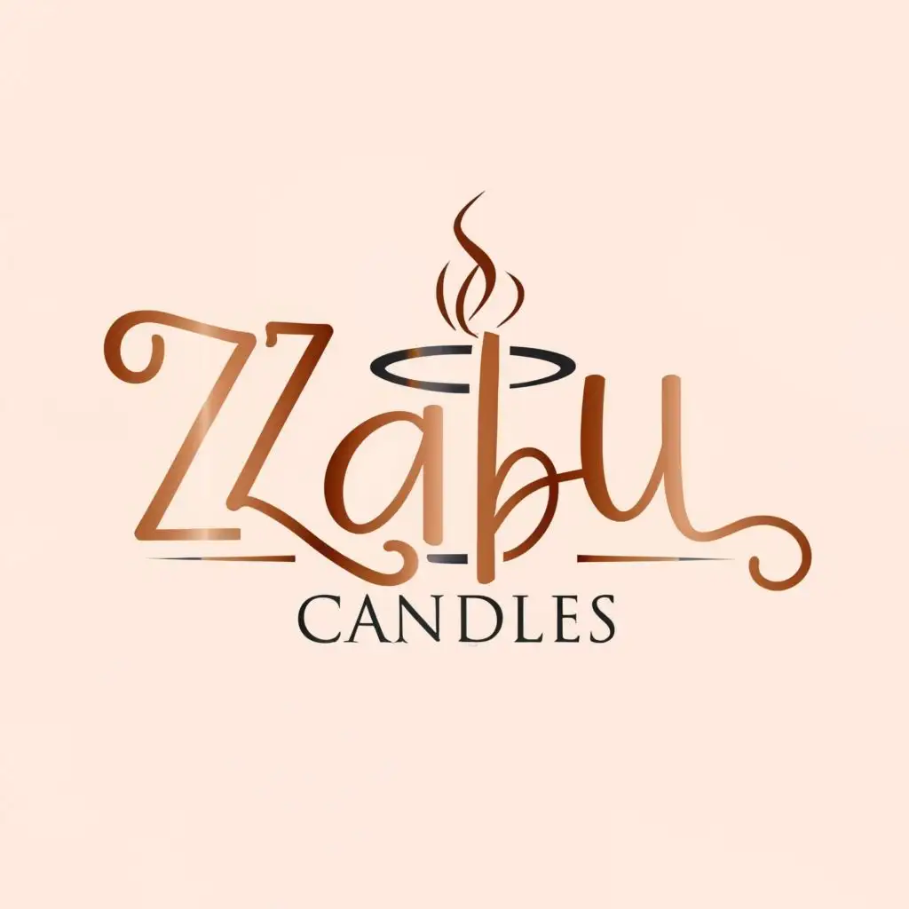 logo, Candles, elegant aesthetics, Gold, Silver, and Rose Gold colors, with the text "Zabu Candles", typography, be used in Beauty Spa industry