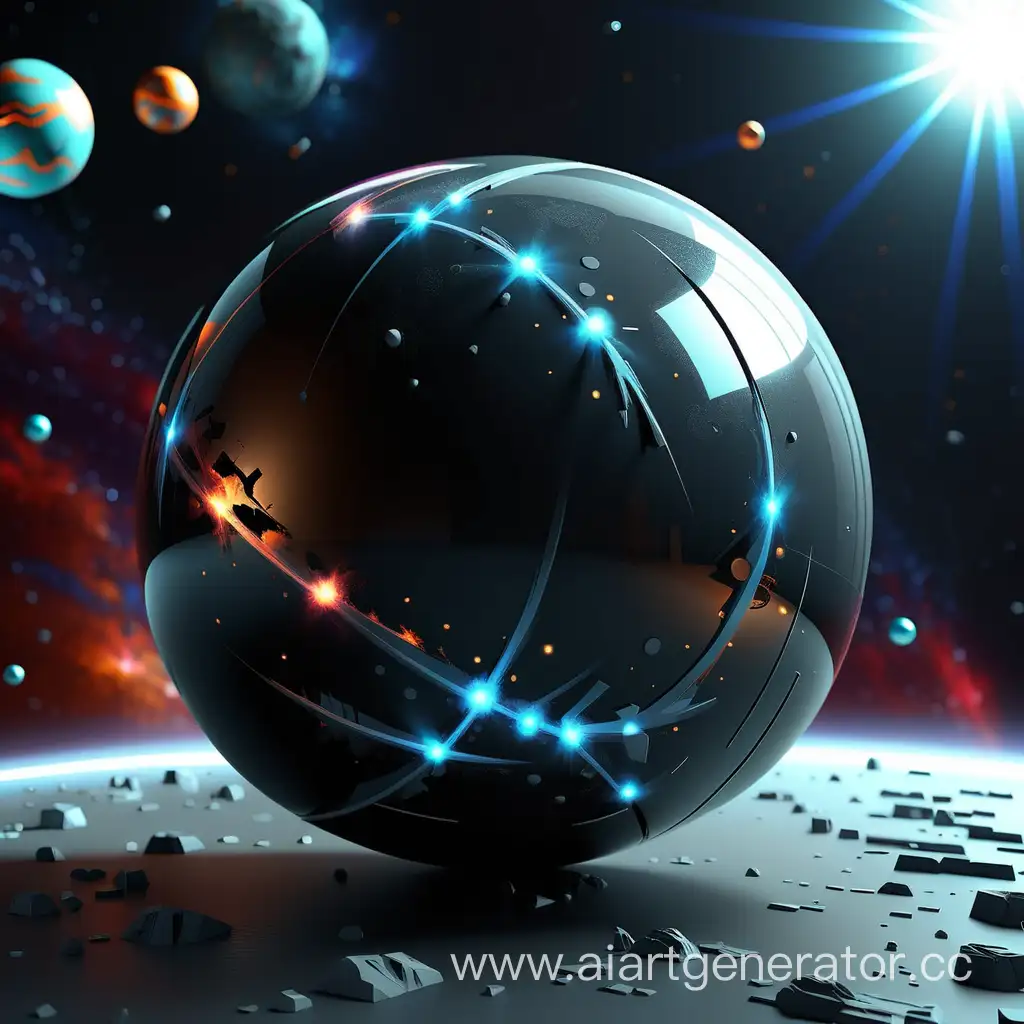 Abstract-3D-Sphere-Floating-in-Outer-Space