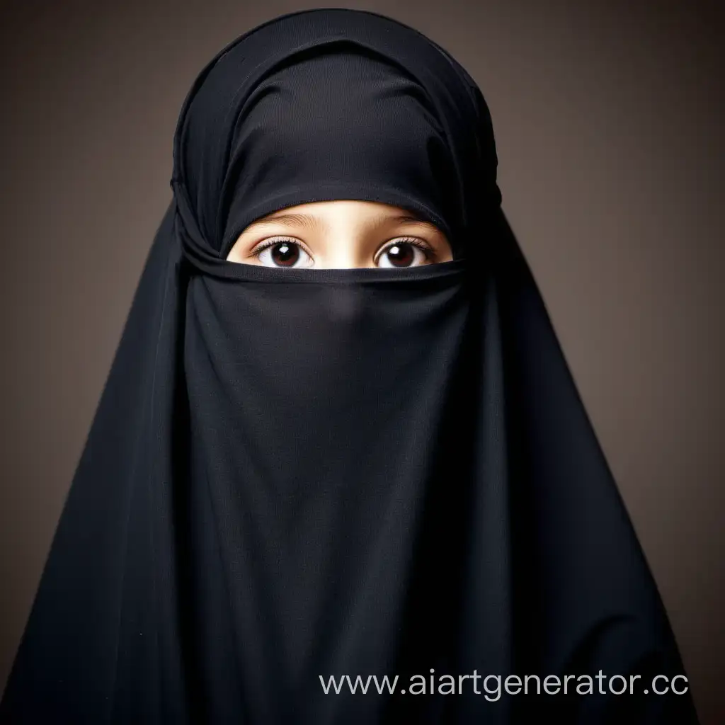 Adorable-Little-Girl-in-a-Niqab-with-a-Radiant-Smile
