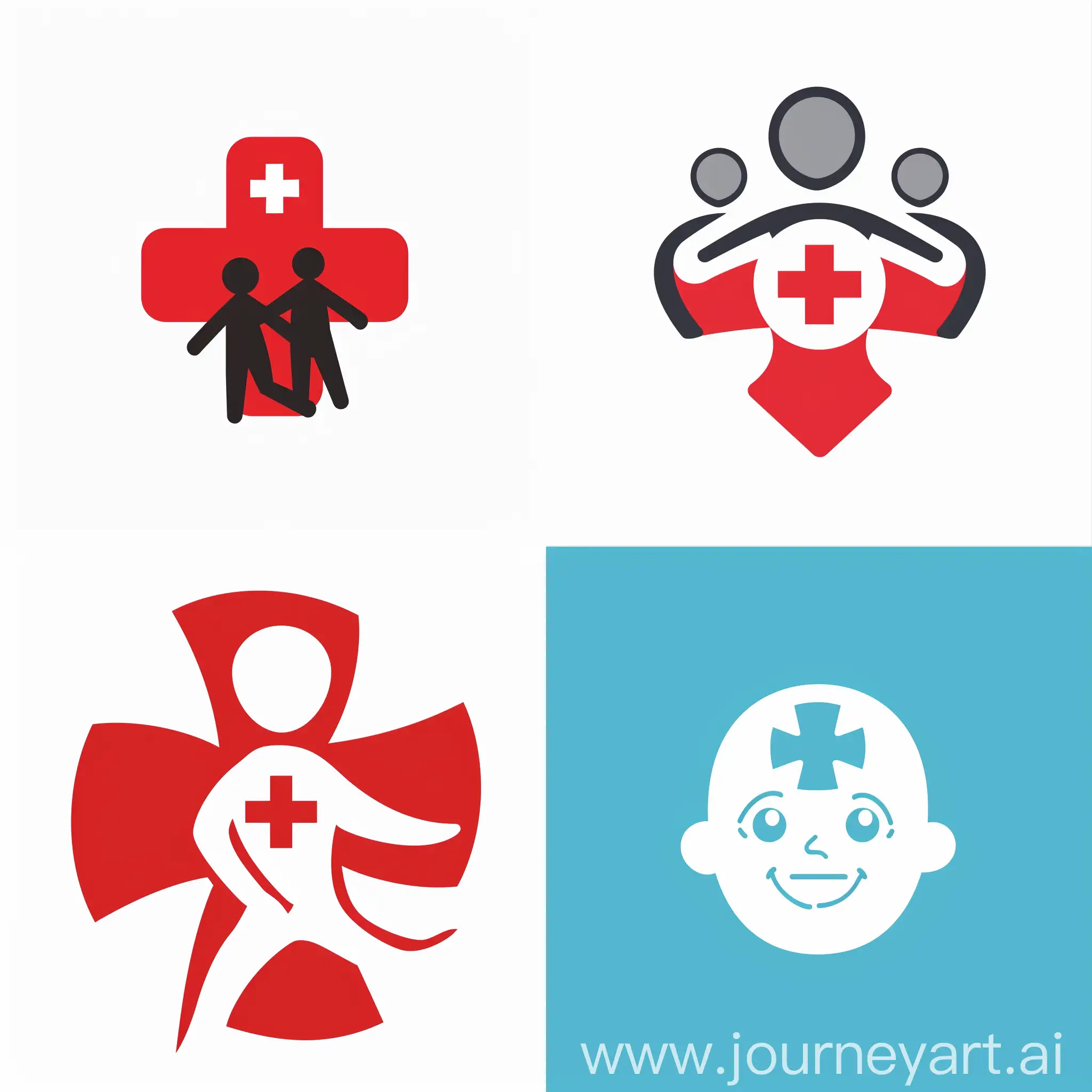 请帮我们的爱心项目设计一个logo，具体内容是给偏远地区的小朋友进行应急救护知识及技能培训教育
