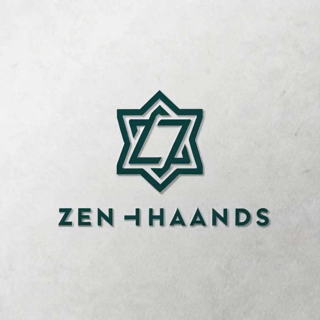 a logo design,with the text "Zen Hands", main symbol:Star of David,Moderate,clear background