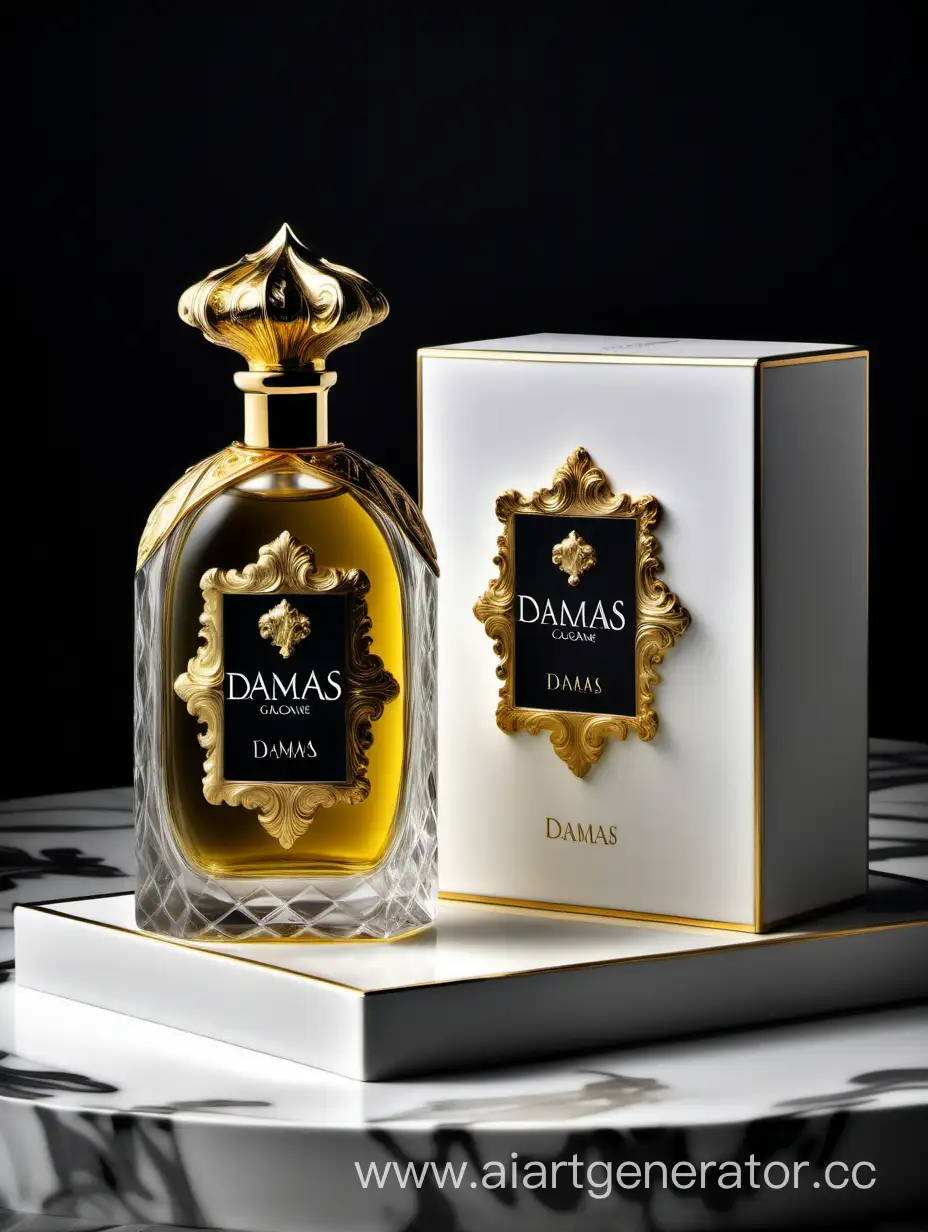 Luxurious-Damas-Cologne-in-Baroque-White-Box-with-Golden-Accents
