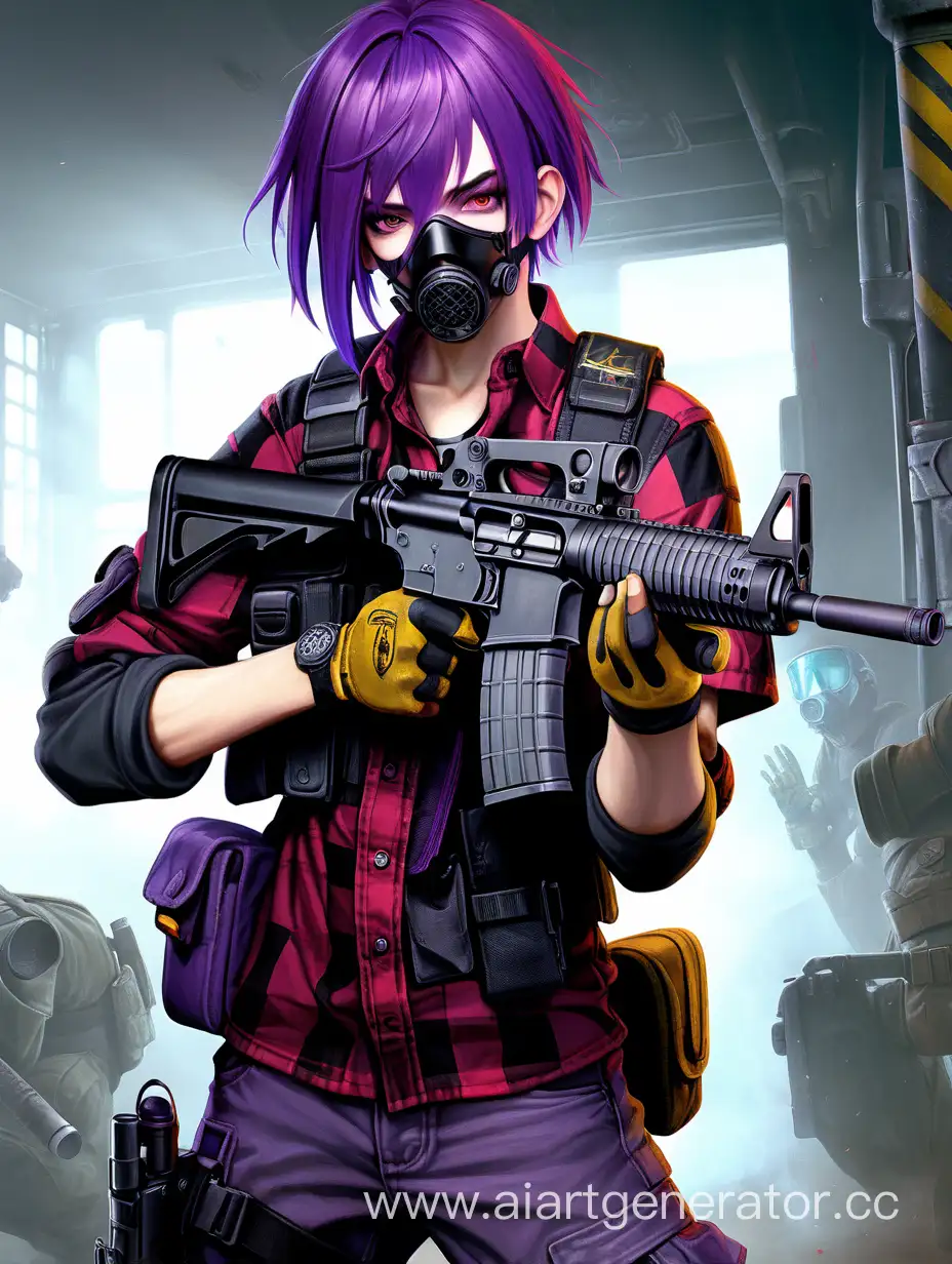 Survivor-with-Purple-Hair-and-Tactical-Gear-Holding-M4A1-Rifle