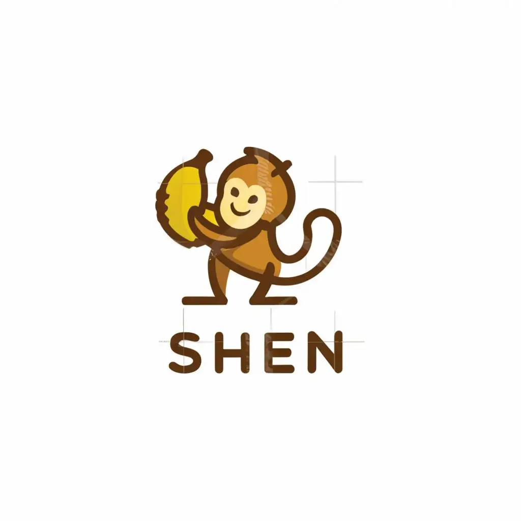 a logo design,with the text "Shen", main symbol:monkey,Moderate,be used in Animals Pets industry,clear background