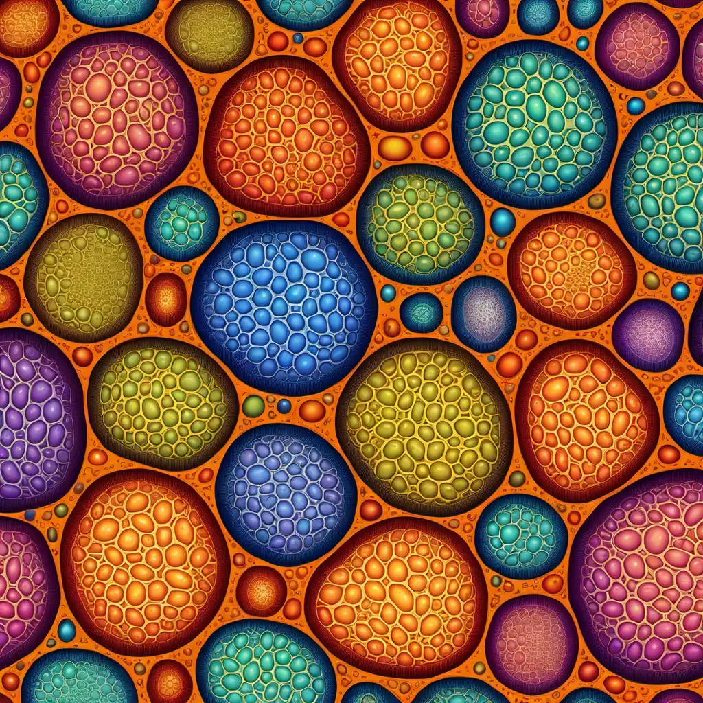 Vibrant Abstract Cells Pattern in Stunning Colors
