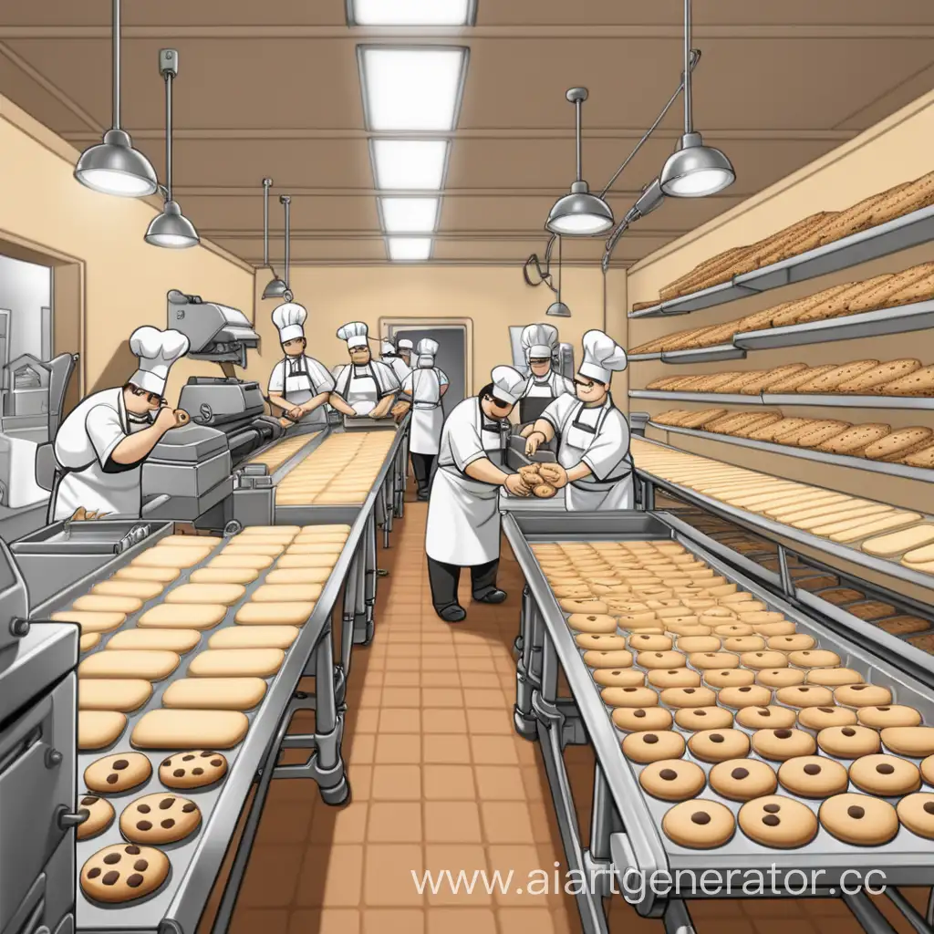 внешний вид фабрики по производству печенья, с названием "BRAVOBAR"