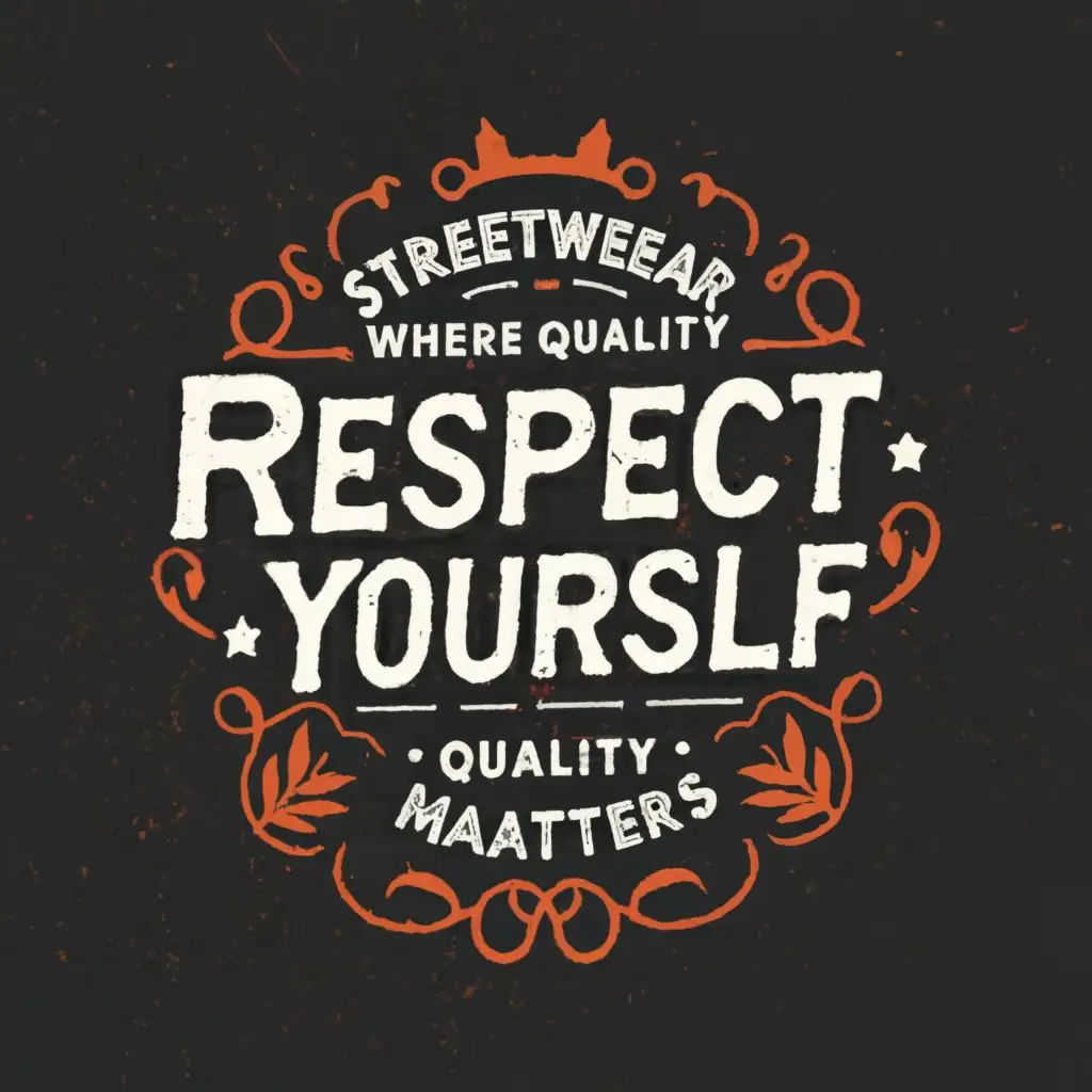 logo, StreetWear 

says "Streetwear Where Quality Matters", with the text "Respect Yourself", typography, be used in Retail industry
