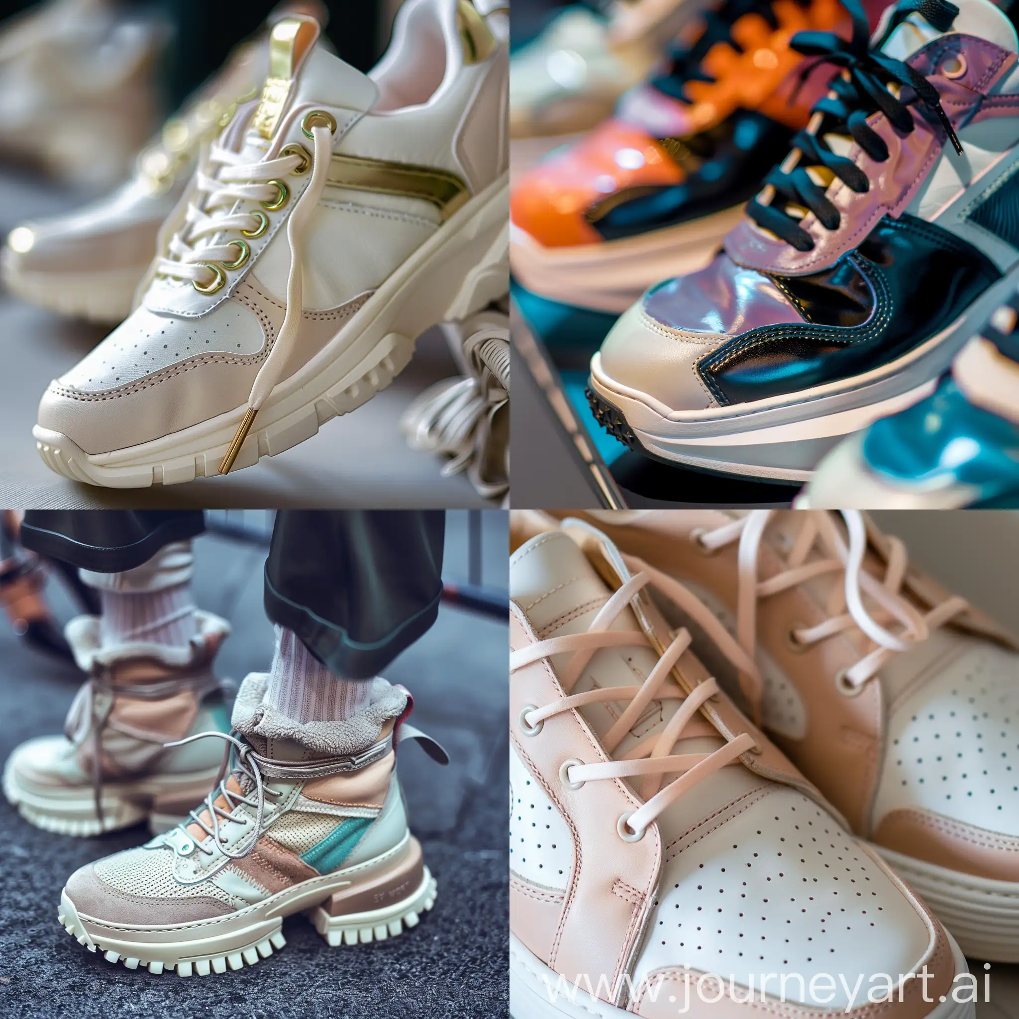 Stylish-Womens-Sneakers-in-High-Fashion-Closeup-View