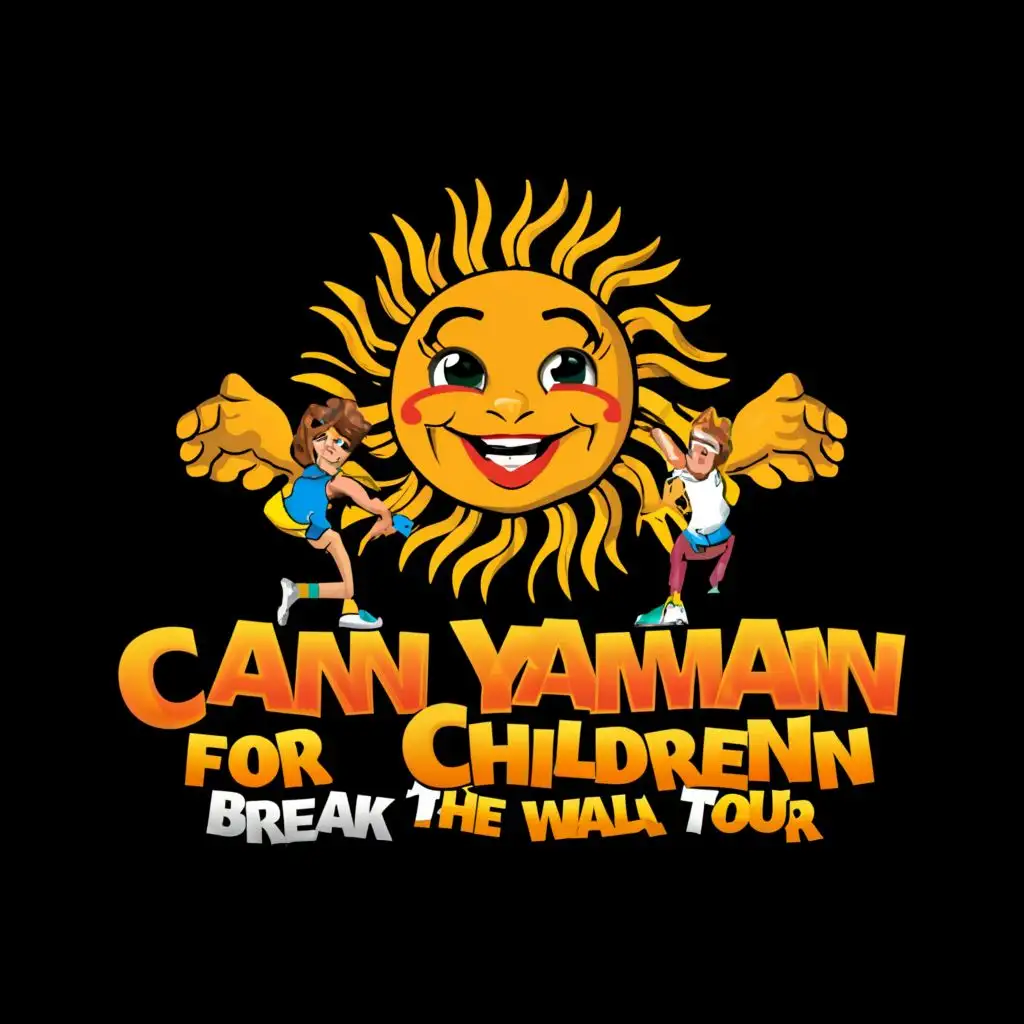 a logo design,with the text "Can Yaman for Children Break the Wall Tour", main symbol:smiley sun children,complex,be used in Nonprofit industry,clear background