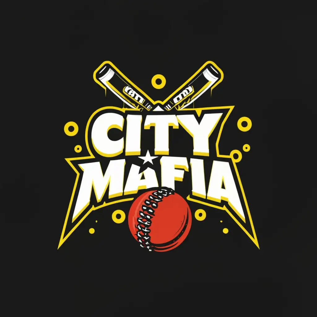 a logo design,with the text "City MAFIA", main symbol:Cricket Team,Moderate,clear background
