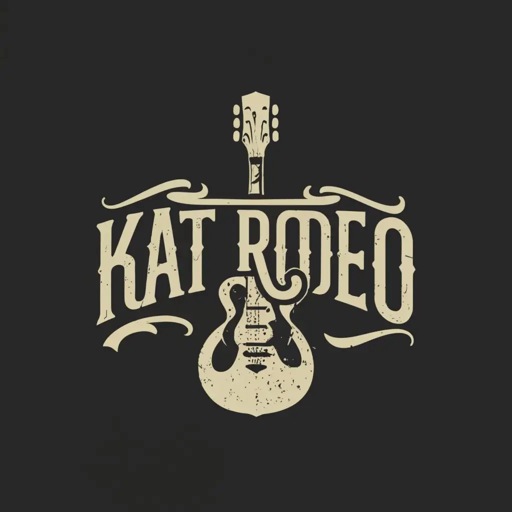 a logo design,with the text "Kat Rodeo", main symbol:band,Minimalistic,be used in Entertainment industry,clear background