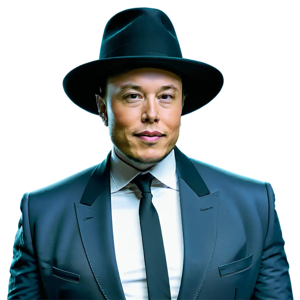 Elon-Musk-in-a-Tall-Hat-PNG-A-Quirky-and-Clear-Image-for-Diverse-Uses