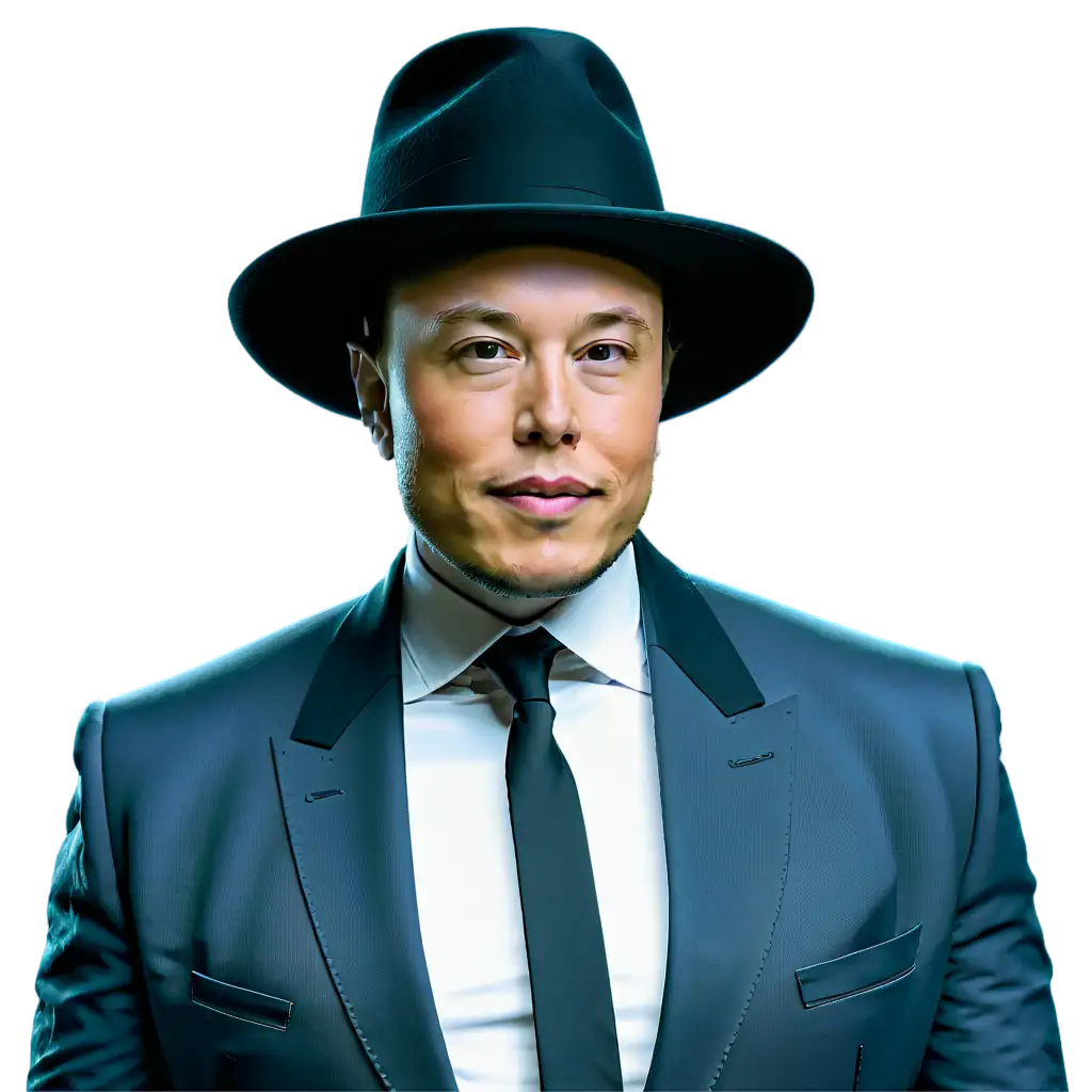 Elon musk wearing a tall hat 