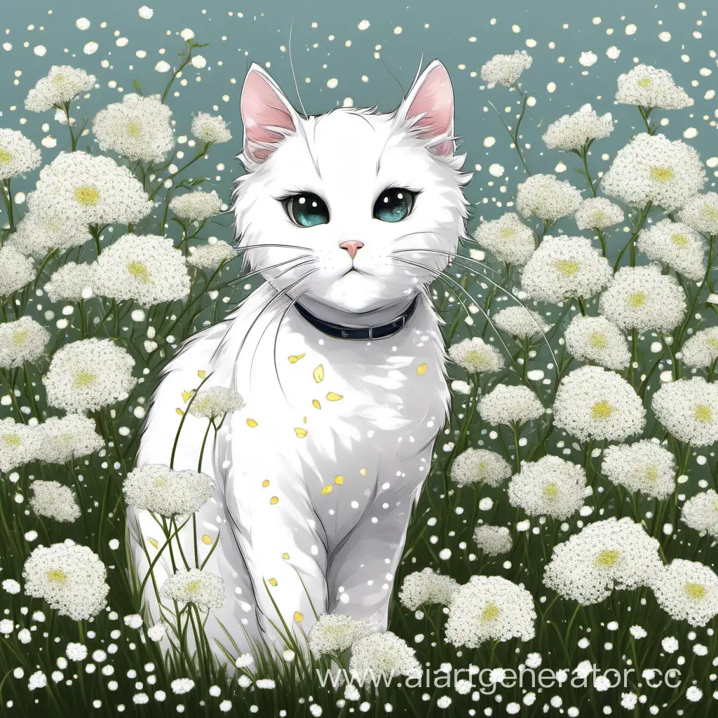 Graceful-Cat-Surrounded-by-Gypsophila-Flowers