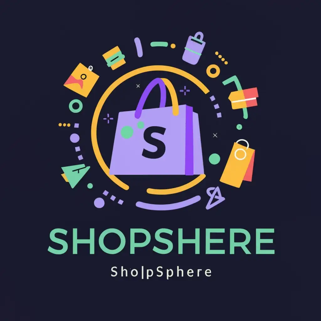 a logo design,with the text "ShopSphere", main symbol:web store
Shopping Service
Shopping mall,Moderate,clear background