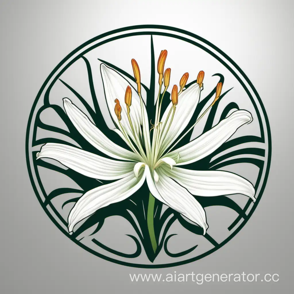 The logo should feature a white spider lily and the exact inscription Argente.