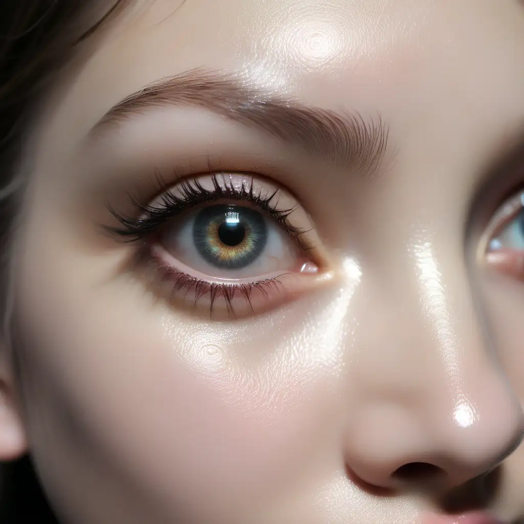 Captivating Realistic Eyes Illuminated by a Soft Ring Light