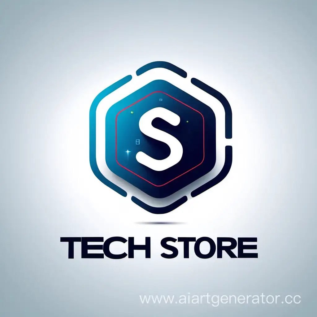 Логотип компании по продаже техники "Tech Store"