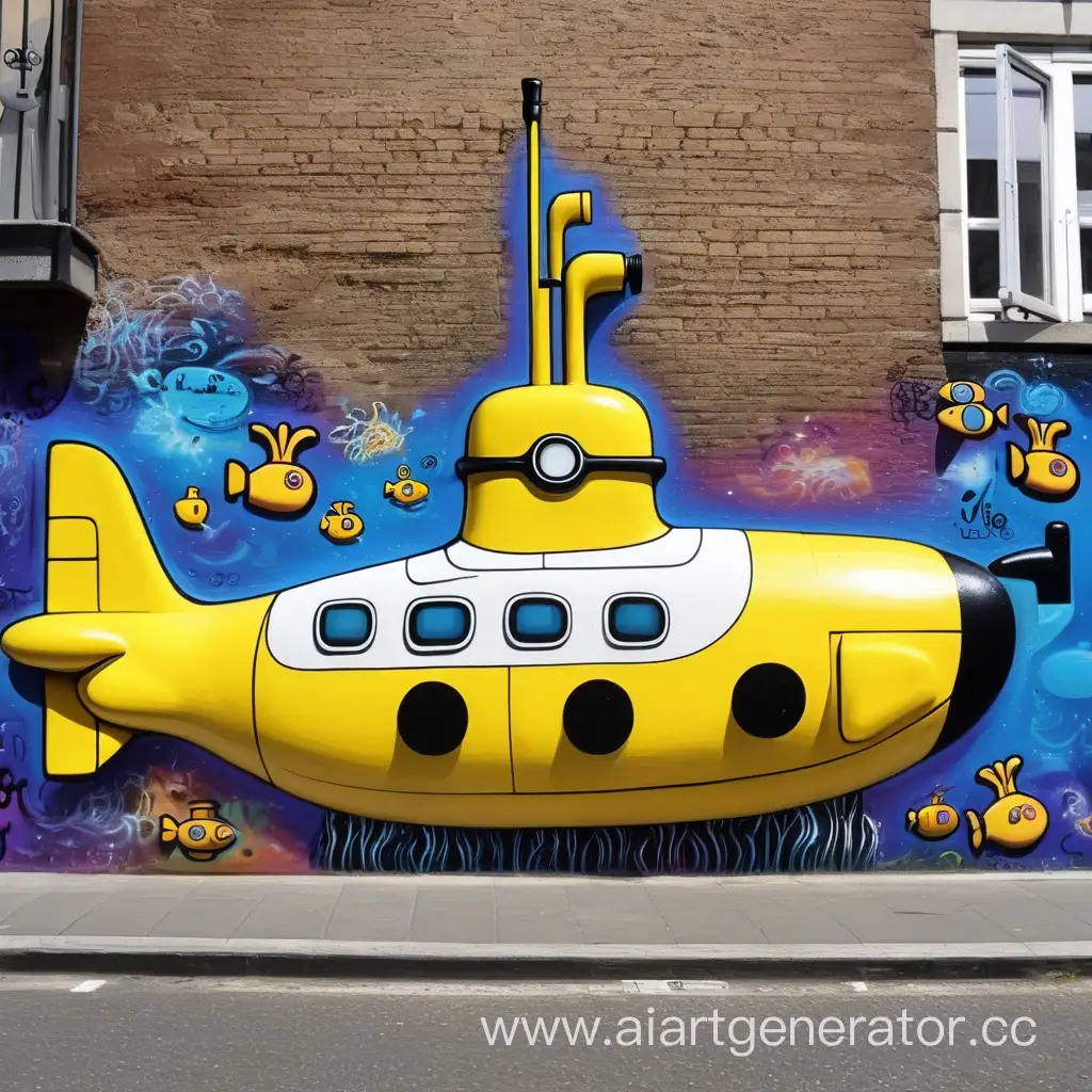 street art  yellow submarine 