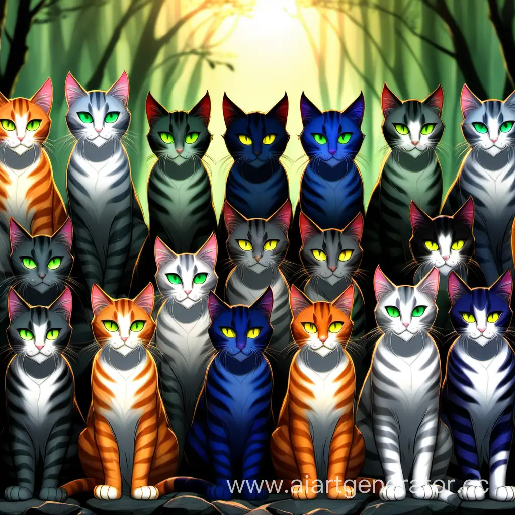 Majestic-Warrior-Cats-in-Enchanted-Forest-Battle