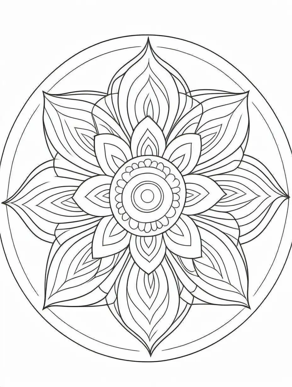 Relaxing Minimalist Mandala Coloring Pages with Simplistic Shapes